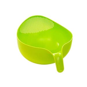 Rice Washer Quinoa Strainer Cleaning Veggie Fruit Kitchen Tools with Handle Newest (S, Green)