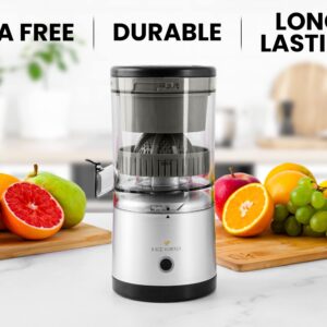 Zulay Kitchen Juice Vortex Lemon & Orange Juicer - Electric Citrus Squeezer & Presser - Rechargeable Juicer Machine - Wireless Portable Juicer - USB Charger & Cleaning Brush Included (Black/Silver)