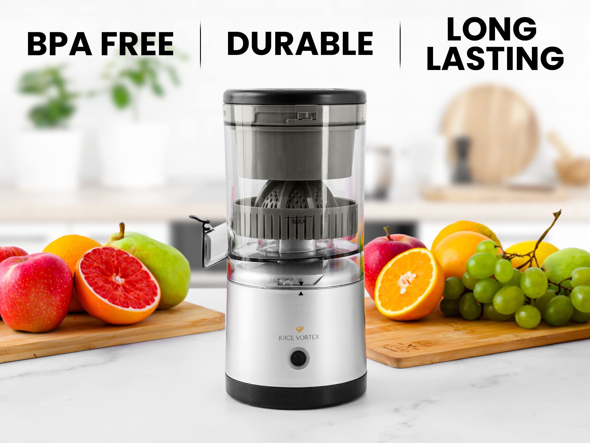 Zulay Kitchen Juice Vortex Lemon & Orange Juicer - Electric Citrus Squeezer & Presser - Rechargeable Juicer Machine - Wireless Portable Juicer - USB Charger & Cleaning Brush Included (Black/Silver)