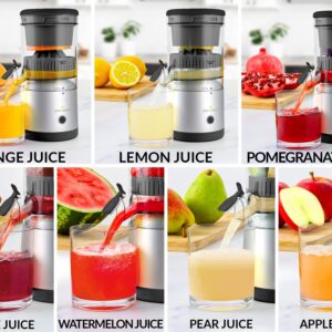 Zulay Kitchen Juice Vortex Lemon & Orange Juicer - Electric Citrus Squeezer & Presser - Rechargeable Juicer Machine - Wireless Portable Juicer - USB Charger & Cleaning Brush Included (Black/Silver)