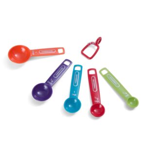 farberware professional plastic measuring spoons, set of 5, colors may vary