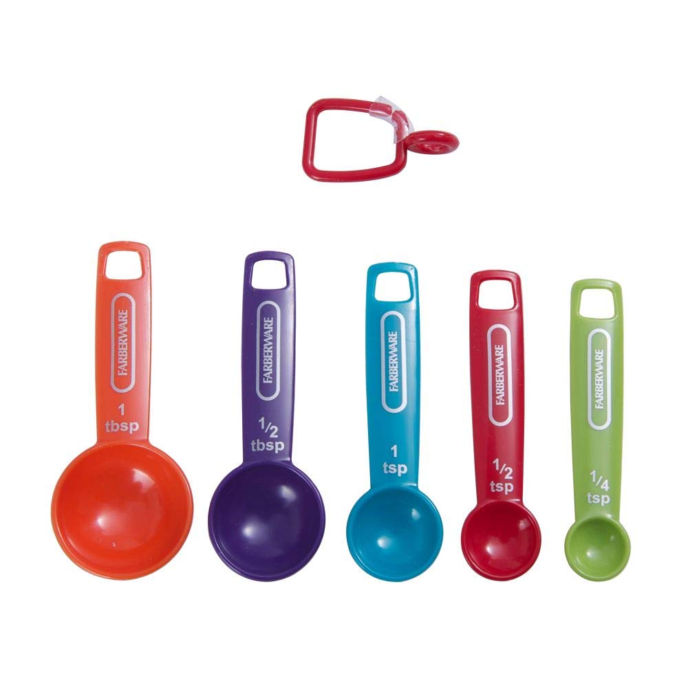 Farberware Professional Plastic Measuring Spoons, Set of 5, Colors may vary