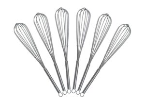 8 inch mini wire whisk 6 pack - stainless steel