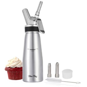 blue flag professional whipped cream dispenser 1 pint stainless steel cream whipper capacity canister-using 8g n2o cream chargers(not include)