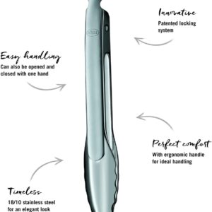 Rösle Stainless Steel 12-inch Lock and Release Tongs (12916)