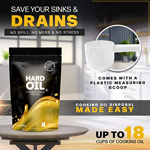 HARD OIL Solidifies Up to 18 Cups of Cooking Oil Patent-Pending Cooking Oil Solidifier Hardener Powder