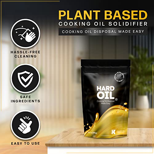 HARD OIL Solidifies Up to 18 Cups of Cooking Oil Patent-Pending Cooking Oil Solidifier Hardener Powder