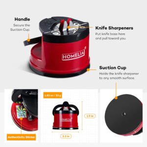 HOMELIA - Knife Sharpener - Pocket Knife Sharpener Tool - Afilador De Cuchillos - Kitchen Knife Sharpener with suction cup - Blade Sharpener - Knife Sharpening Kit