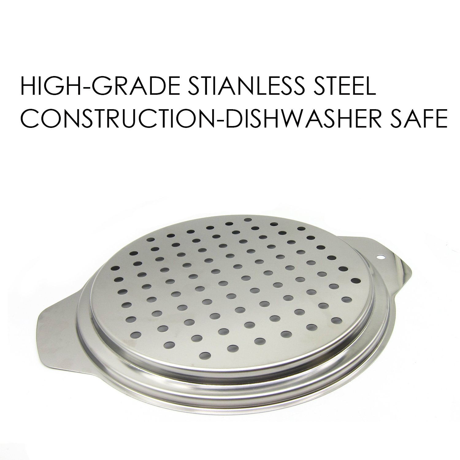 Hicook Stainless Steel Spaetzle Maker Lid with Scraper Traditional German Egg Noodle Maker Pan Pot Spaghetti Strainer