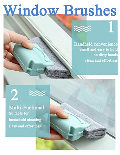 Creative Window Groove Cleaning Brush, Hand-held Crevice Cleaner Tools, Magic Window Cleaning Brush, Quickly Clean All Window Slides and Gaps 3pcs(Gray+Beige+Green)