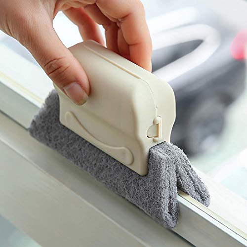 Creative Window Groove Cleaning Brush, Hand-held Crevice Cleaner Tools, Magic Window Cleaning Brush, Quickly Clean All Window Slides and Gaps 3pcs(Gray+Beige+Green)