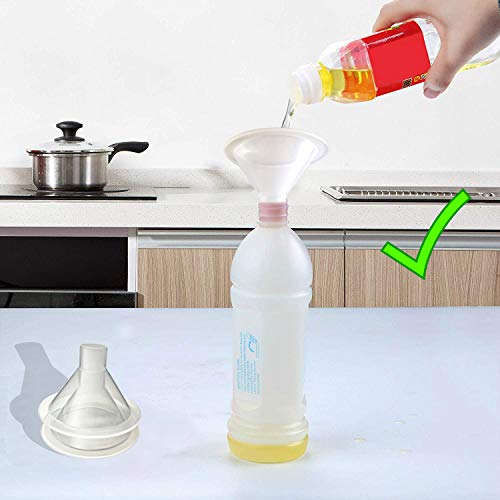 Mini Plastic Funnel for Filling Bottles | 1/2 inch Spout (2 Pack)