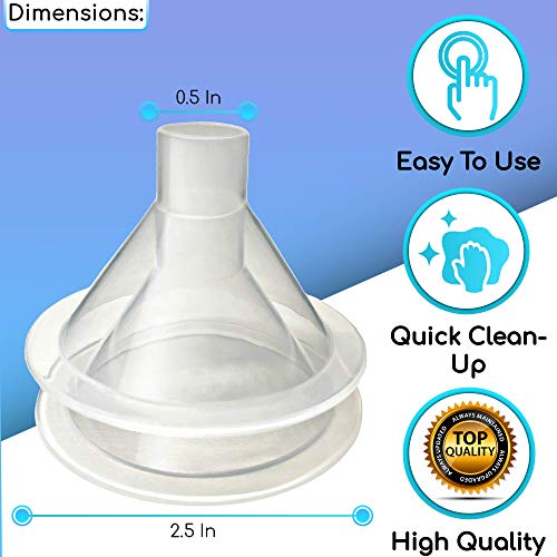 Mini Plastic Funnel for Filling Bottles | 1/2 inch Spout (2 Pack)