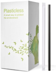 200 count 100% individually wrapped compostable pla straws-ktob biodegradable black disposable drinking straws-eco friendly plant-based plastic coffee straws sustainable