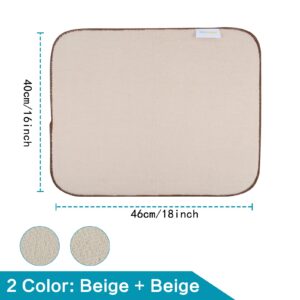 Sinland Microfiber Dish Drying Mat Super Absorbent Dish Drying Rack Pads Kitchen Counter Mat 16Inch X 18Inch Beige 2 Pack