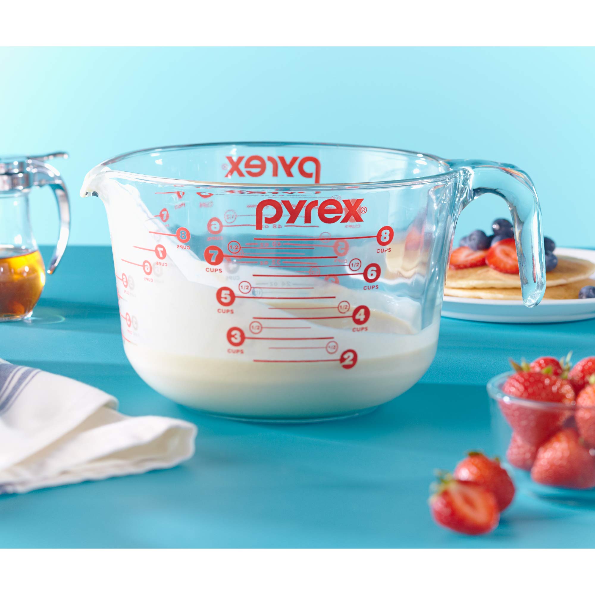 Pyrex Glass Measuring Cup Set (8-Cup, Microwave and Oven Safe )