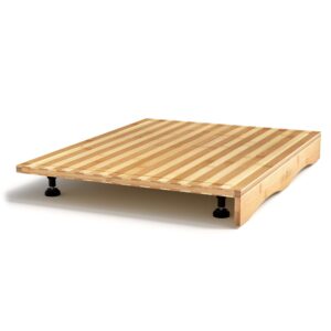 umiboo bamboo wooden gas stove top covers and cutting board - adjustable legs for rv or small kitchen