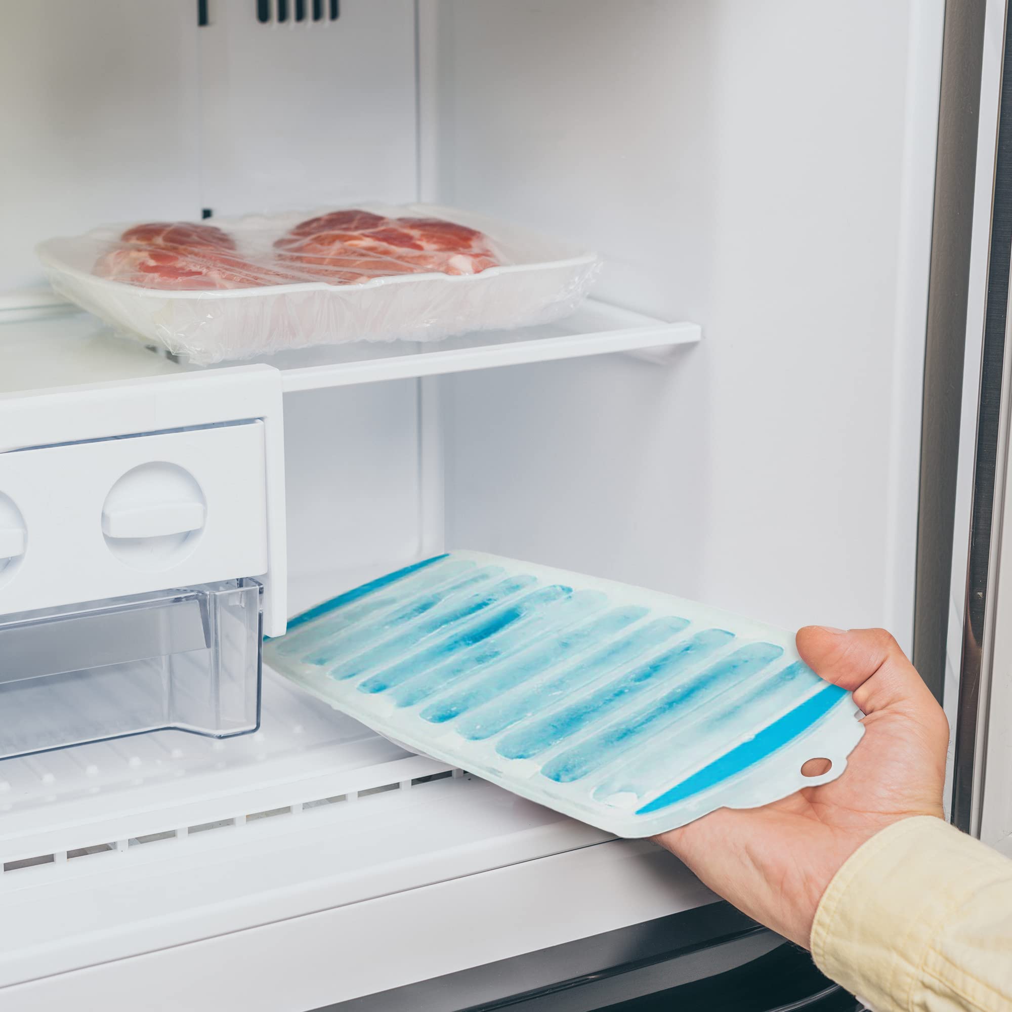 Meadow Lane Ice Stick/Cube Tray, Teal Blue, 1-Tray, Narrow and Long for Sports Bottles