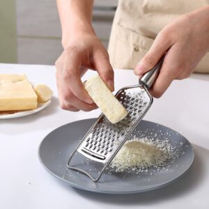 Tongjude Stainless Steel Cheese Grater Set, Set of 5 Kitchen Grater & Peeler & Slicer, Lemon Zester with Cleaning Brush for Vegetable, Fruit, Chocolate