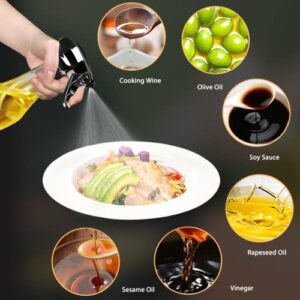 New Oil Sprayer for Cooking, 200ml Olive Oil Sprayer Bottle with Rotatable Nozzle, Premium Oil Spritzer Oil Mister for Air Fryer, Perfect for BBQ, Baking, Salad