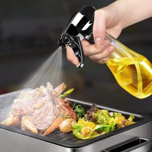 New Oil Sprayer for Cooking, 200ml Olive Oil Sprayer Bottle with Rotatable Nozzle, Premium Oil Spritzer Oil Mister for Air Fryer, Perfect for BBQ, Baking, Salad