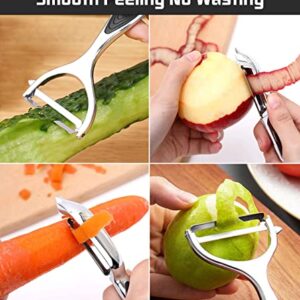 Vegetable Peeler for Kitchen, NewGF Fruit Potato Carrot Apple Peeler, Good Grip and Durable Y and I Shaped Stainless Steel Peelers, with Ergonomic Non-Slip Handle & Sharp Blade (2PCS)