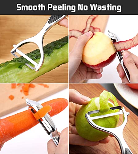 Vegetable Peeler for Kitchen, NewGF Fruit Potato Carrot Apple Peeler, Good Grip and Durable Y and I Shaped Stainless Steel Peelers, with Ergonomic Non-Slip Handle & Sharp Blade (2PCS)