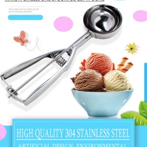 Cookie Scoop, Ice Cream Scooper set with Trigger, Small, Medium and Large Stainless Steel Cookie Scoops Set of 3 for Baking, Ergonomic Handle Cookie Dough Scoop, 3 PACK