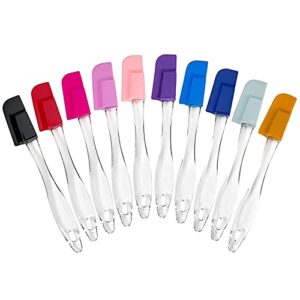 mini spatulas set - 10 piece heat resistant silicone spatula - pro-grade multipurpose kitchen tool for baking, cooking, mixing, and more - non-stick, dishwasher safe bright and colorful small spatula