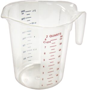 winco pmcp-200 measuring cup, polycarbonate, 2-quart, clear