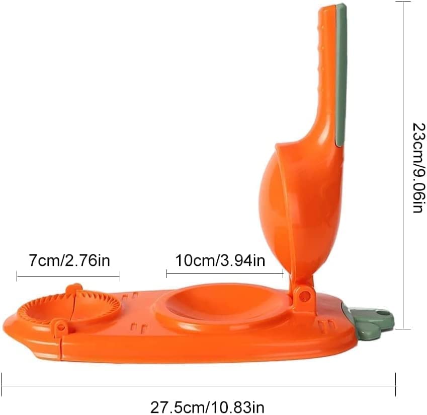 2-in-1 Dumpling Maker, Dumpling Skin Artifact DIY Dumpling Tool, Manual Dumpling Press Molds Set【Upgrade Version】, Mould Baking Pastry Making Dumplings In Seconds (Orange)