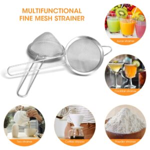 Aieve Fine Mesh Strainer, Tea Strainer Stainless Steel Sieve Bar Strainers Tea Filter Small Strainers Fine Mesh Cocktail Strainer(2 Pack)
