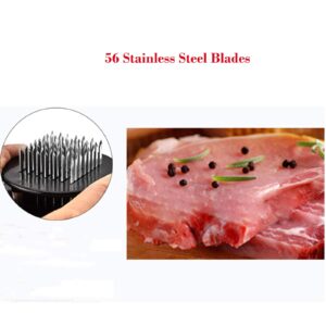 Meat Tenderizer Tool, 56 Needles Stainless Steel Tenderizer For Tenderizing Steak Beef Fish And Poultry, Black