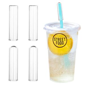 0.59 inches glass straw cap fit the tumblers with lids and straws, straw cover clear, keeps all the dust out, healthy, reusable,eco friendly