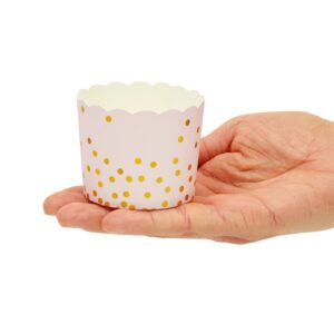 Sparkle and Bash 50 Pack Pink and Gold Cupcake Wrappers, Paper Baking Cups, Muffin Liners for Baby Shower, Birthday Party (2.2 In)