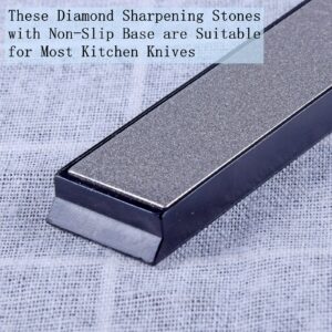 10Pcs Diamond Knife Sharpening Stones Set, 80#200#400#500#600#800#1000#1500#2000#3000 Grit, Diamond Whetstones with a Non-Slip Base for Ruixin Sharpener, Knife Sharpener for Kitchen Outdoor