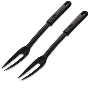 nylon fork made of heat resistant nylon with plastic handle with hole ideal for use with non-stick pots and pans (pack of 2) - by ram pro