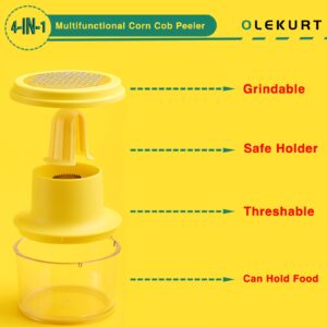 OLEKURT Corn Cob Stripper - Corn Peeler from Corn on the Cob | Quick Corn Kernels Corn on the Cob Ergonomic Remover Tool | with Bowl and Safety Handle [Yellow]