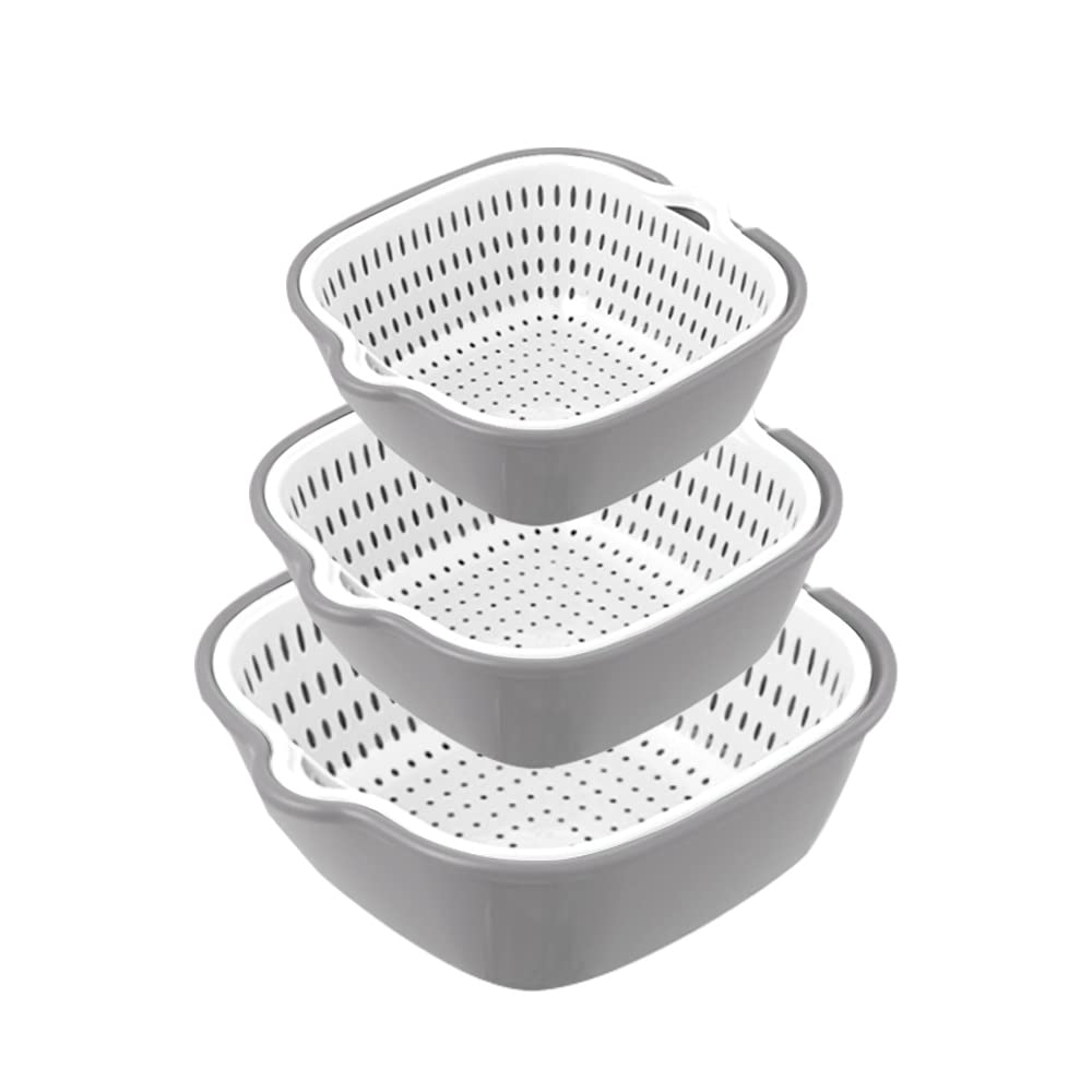 Washing Vegetable Baskets in The Kitchen Fruit Baskets Multi-layer Stackable Vegetable Sinks, Strainer and Washing Fruits and Vegetables Kitchen Colander Set