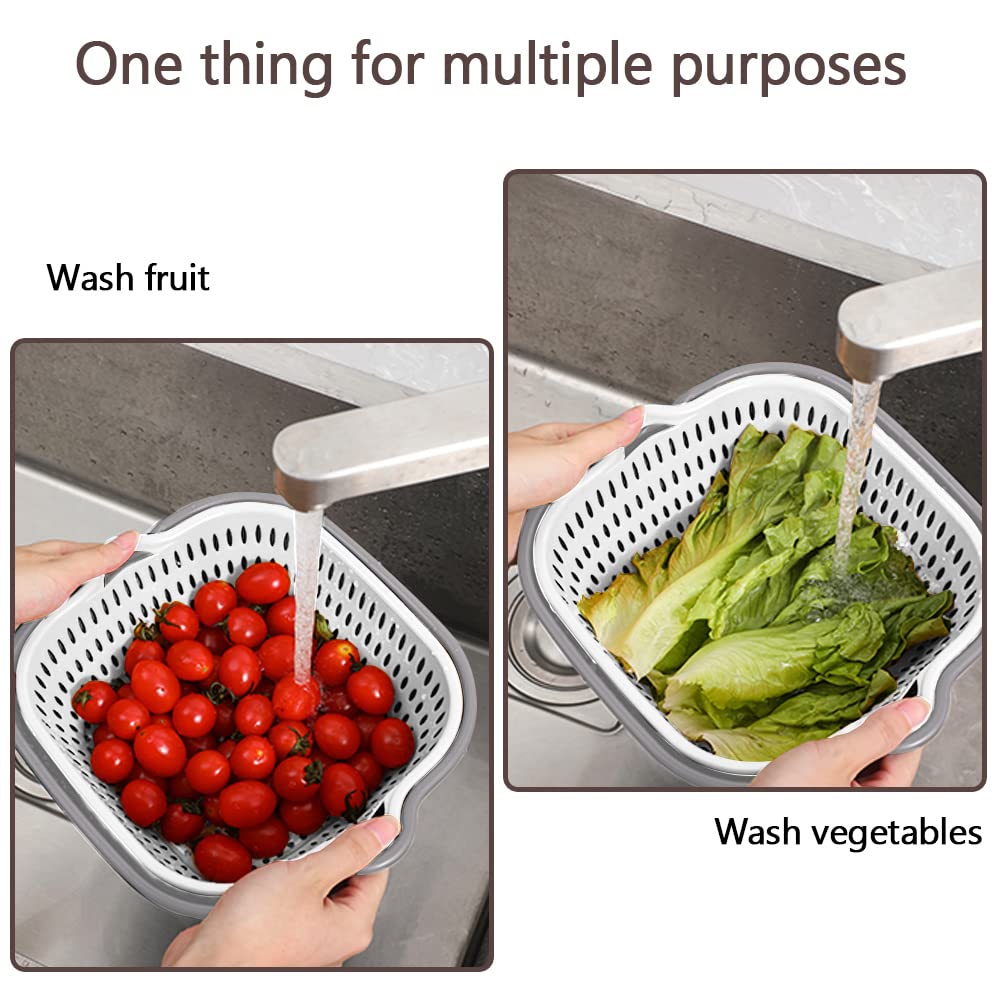 Washing Vegetable Baskets in The Kitchen Fruit Baskets Multi-layer Stackable Vegetable Sinks, Strainer and Washing Fruits and Vegetables Kitchen Colander Set