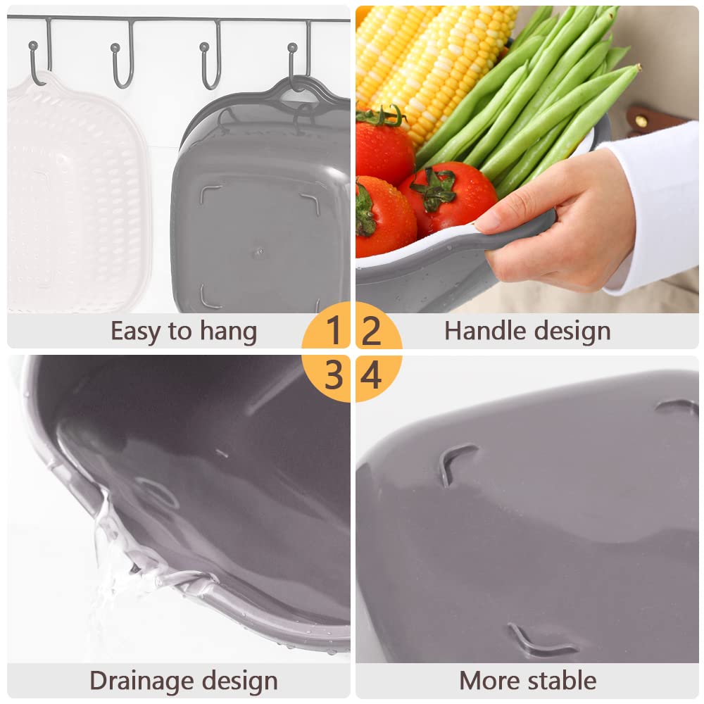 Washing Vegetable Baskets in The Kitchen Fruit Baskets Multi-layer Stackable Vegetable Sinks, Strainer and Washing Fruits and Vegetables Kitchen Colander Set