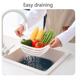 Washing Vegetable Baskets in The Kitchen Fruit Baskets Multi-layer Stackable Vegetable Sinks, Strainer and Washing Fruits and Vegetables Kitchen Colander Set