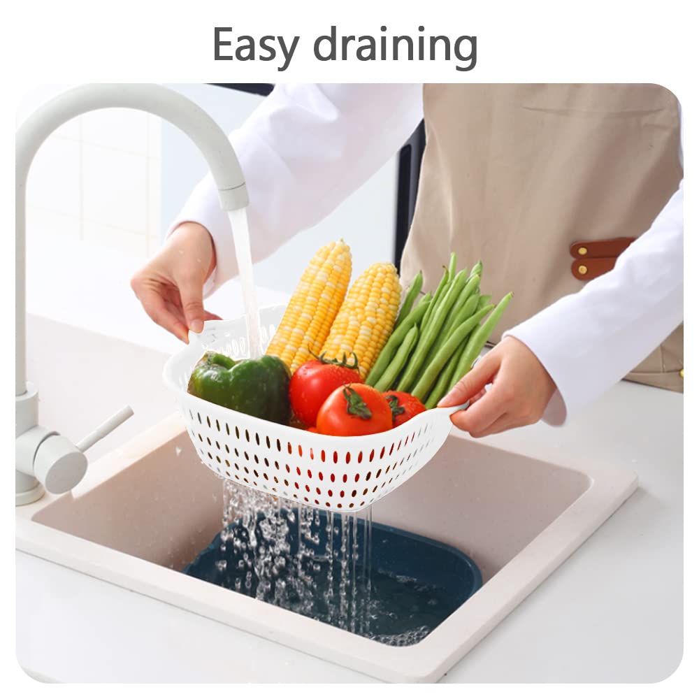 Washing Vegetable Baskets in The Kitchen Fruit Baskets Multi-layer Stackable Vegetable Sinks, Strainer and Washing Fruits and Vegetables Kitchen Colander Set