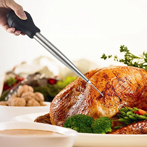 Stainless Steel Turkey Baster Food Grade High Temperature Resistant Silicone Oil Injector Marinades Ball Syringe Needle and Brush Easy to Clean