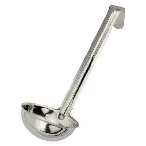 winco ldi-30sh, 3 oz stainless steel soup ladle with 6-inch handle, one piece sauce portioner, solid serving spoon, nsf