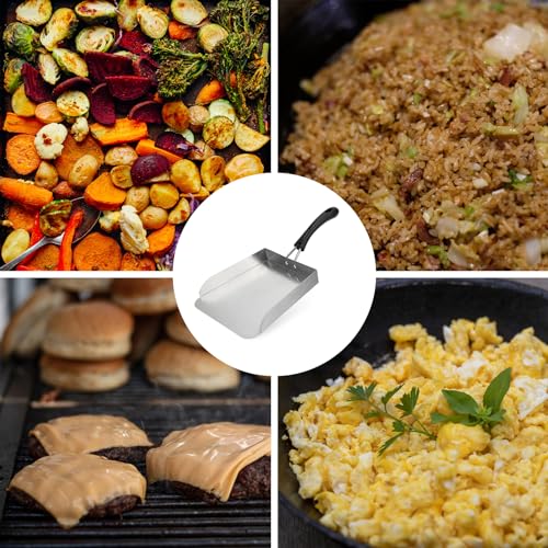 Stanbroil Stainless Steel Griddle Food Mover Smash Burger Food Shovel Grill Spatula Great for Stir Fry and Move Food, 13"