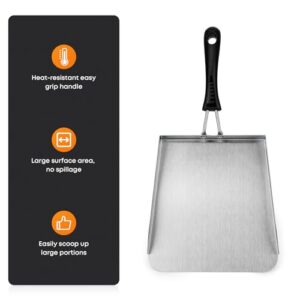 Stanbroil Stainless Steel Griddle Food Mover Smash Burger Food Shovel Grill Spatula Great for Stir Fry and Move Food, 13"