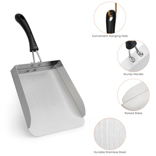 Stanbroil Stainless Steel Griddle Food Mover Smash Burger Food Shovel Grill Spatula Great for Stir Fry and Move Food, 13"