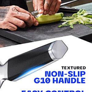 Dalstrong Razor VX - Y Peeler - High Carbon Stainless Steel - Non Slip G10 Handle - Fine, Serrated & Julienne Blades Set - Premium Vegetable, Fruit, Potato Peeler for Kitchen