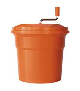 dynamic e002 commercial manual salad spinner, 5 gallon capacity, sd92, orange